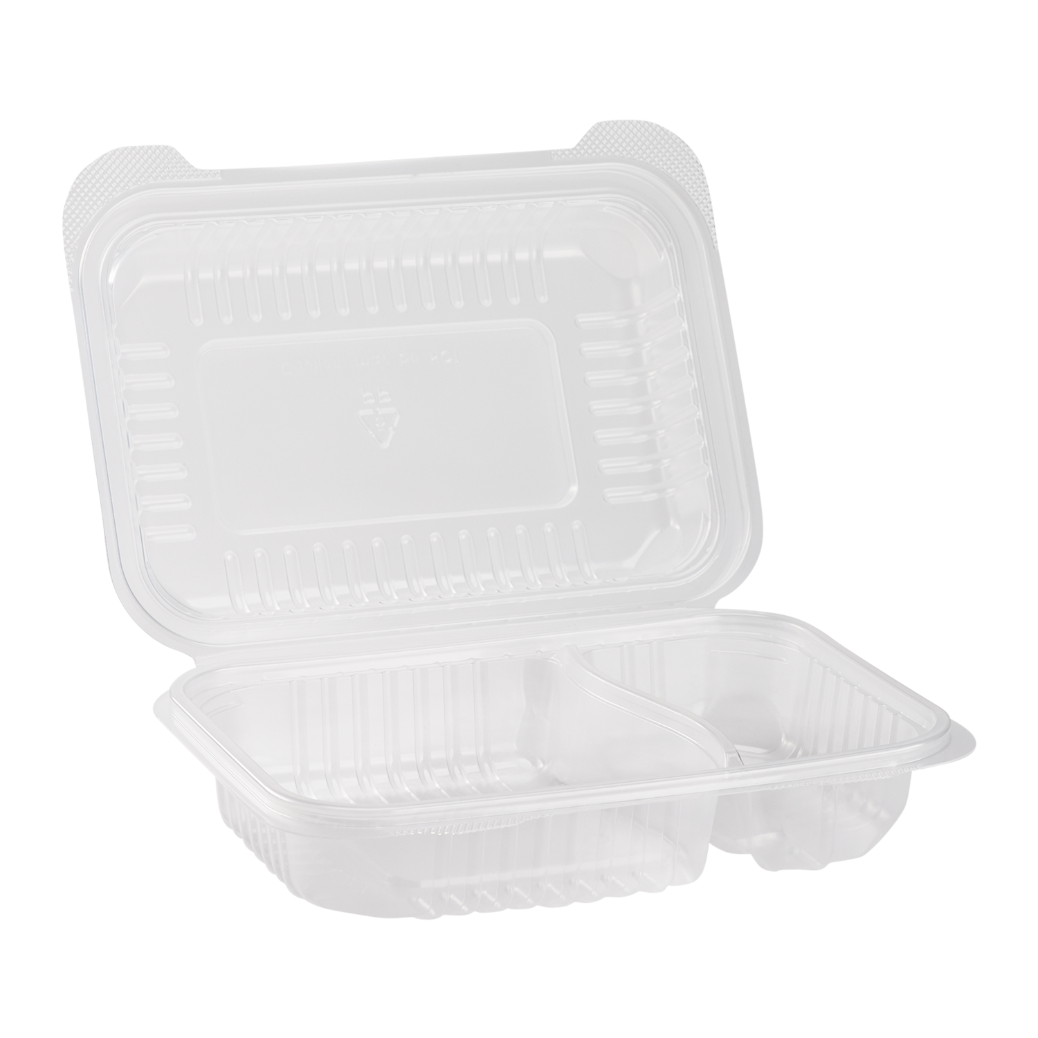 9''x6'' 2 Compartments Hinged Take Out Boxes- 2 Compartment Clamshell Containers - Karat PP Plastic - 250 count-To-Go Packaging-Karat-Restaurant Supply Drop