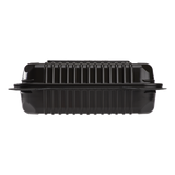 9''x6'' Black Hinged Containers - Black Half Clamshell Take Out Box - Karat PP Plastic - 250 count-Karat