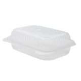 9''x6'' Clear Hinged Take Out Box- Clear Half Clamshell Container - Karat PP Plastic - 250 count-Karat
