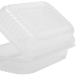 9''x6'' Clear Hinged Take Out Box- Clear Half Clamshell Container - Karat PP Plastic - 250 count-To-Go Packaging-Karat-Restaurant Supply Drop