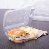 9''x6'' Clear Hinged Take Out Box- Clear Half Clamshell Container - Karat PP Plastic - 250 count-To-Go Packaging-Karat-Restaurant Supply Drop