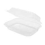 9''x6'' Clear Hinged Take Out Box- Clear Half Clamshell Container - Karat PP Plastic - 250 count-Karat
