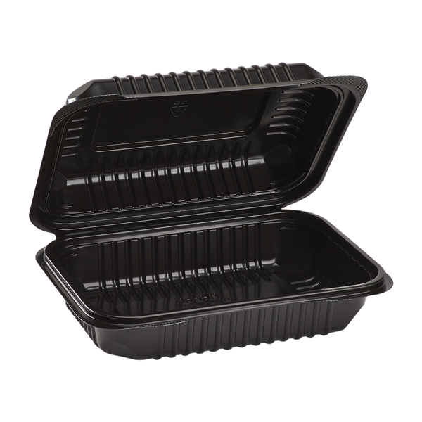 Jaluxing 9X6 1-Compartment 50-Pack Plastic Clamshell Containers Food To Go Box Heavy