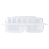9''x9'' Hinged 3 Compartment Take out Boxes- Extra Large Clamshell Containers 3C - Karat PP Plastic - 200 ct-Karat