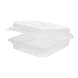 9''x9'' Hinged To Go Box - Extra Large Clamshell Containers - Karat PP Plastic - 200 ct-Karat