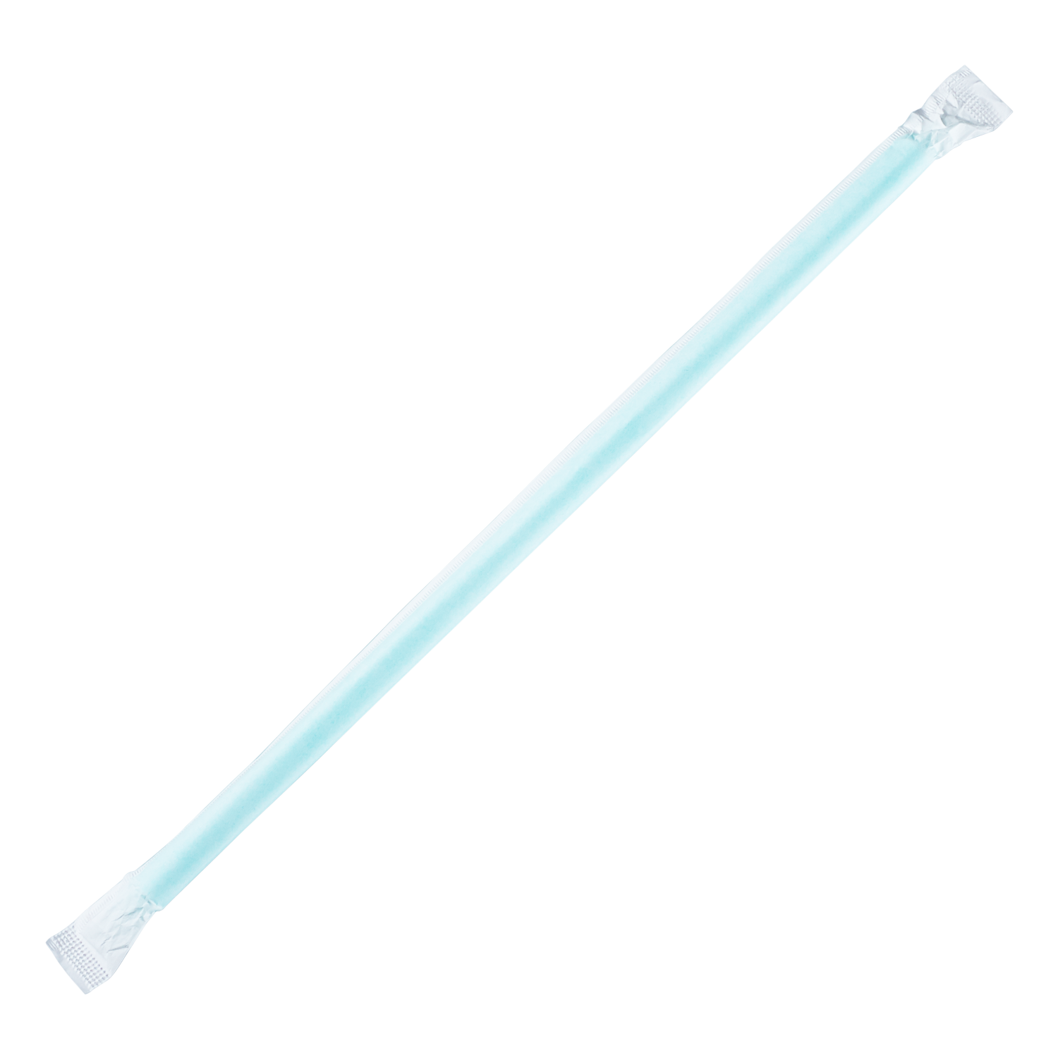 Aqua Plastic Straws - 9'' Giant Straws (8mm) Wrapped in paper - Aqua - 2,500 count-Straws & Stirrers-Karat-Restaurant Supply Drop