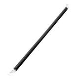 Black Plastic Straws - 9'' Giant Straws (8mm) Paper Wrapped - Black - 2,000 count-Straws & Stirrers-Karat-Restaurant Supply Drop