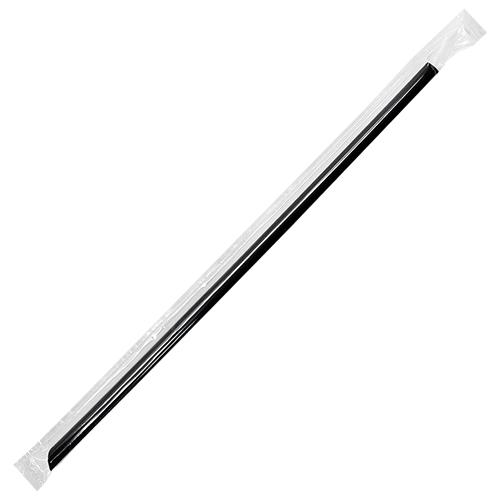 Black Plastic Straws - 9" Jumbo Straws (5mm) Poly Wrapped - Black - 2,000 count-Straws & Stirrers-Karat-Restaurant Supply Drop