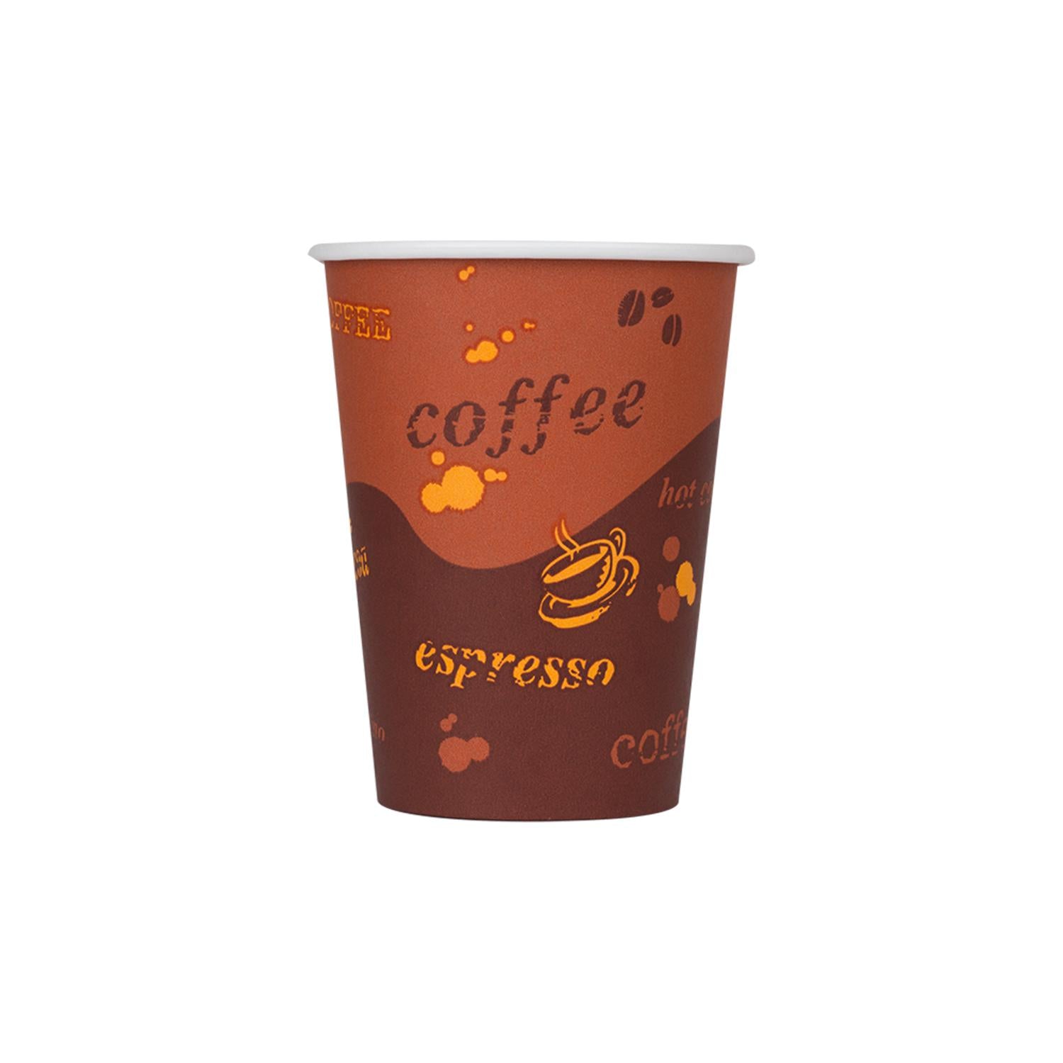 Cafe Coffee Cups | 12oz Stock Printed Paper Hot Cups (90mm) - 1,000 ct-Cups & Lids-Karat-Restaurant Supply Drop