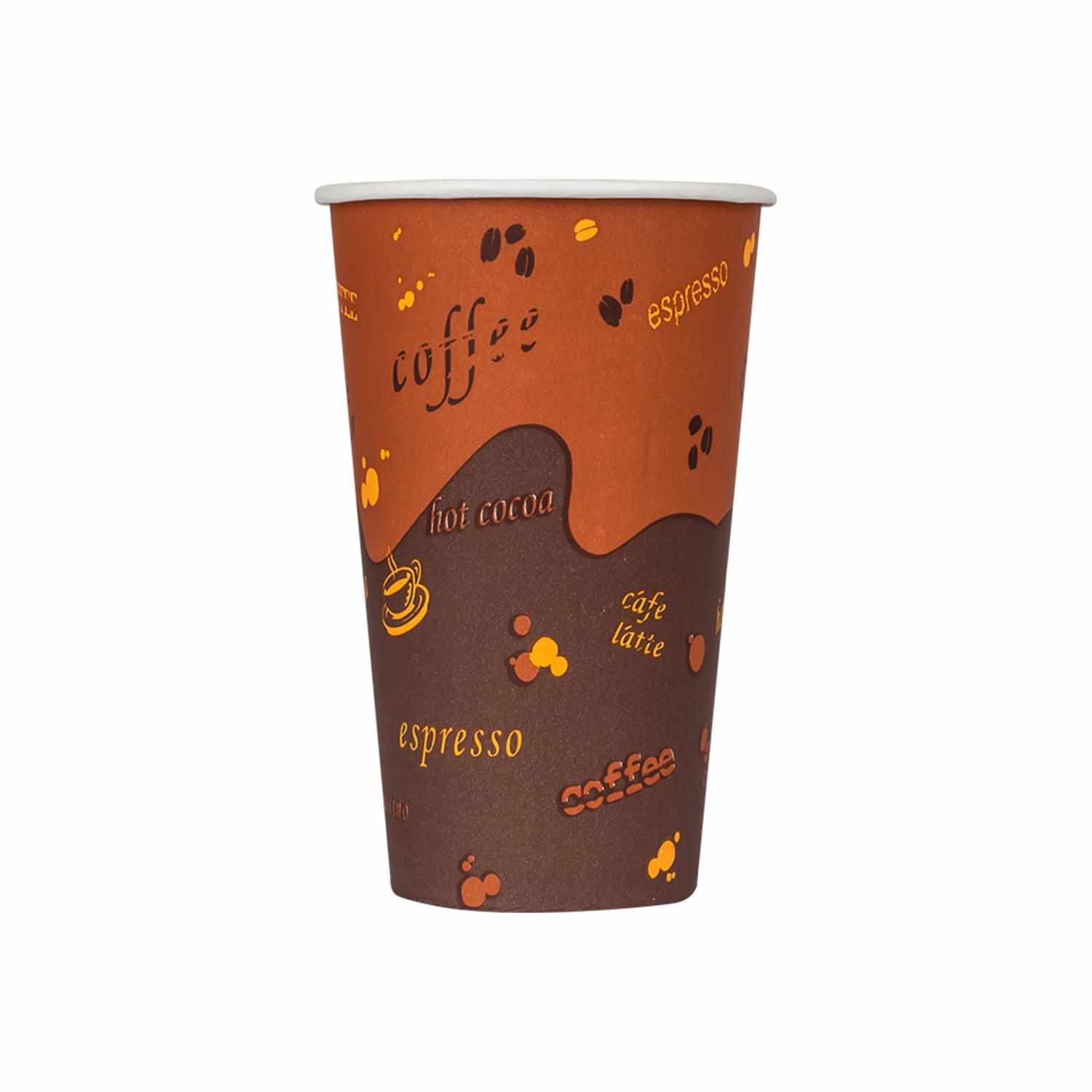 Cafe Coffee Cups | 16oz Stock Printed Paper Hot Cups (90mm) - 1,000 ct-Cups & Lids-Karat-Restaurant Supply Drop