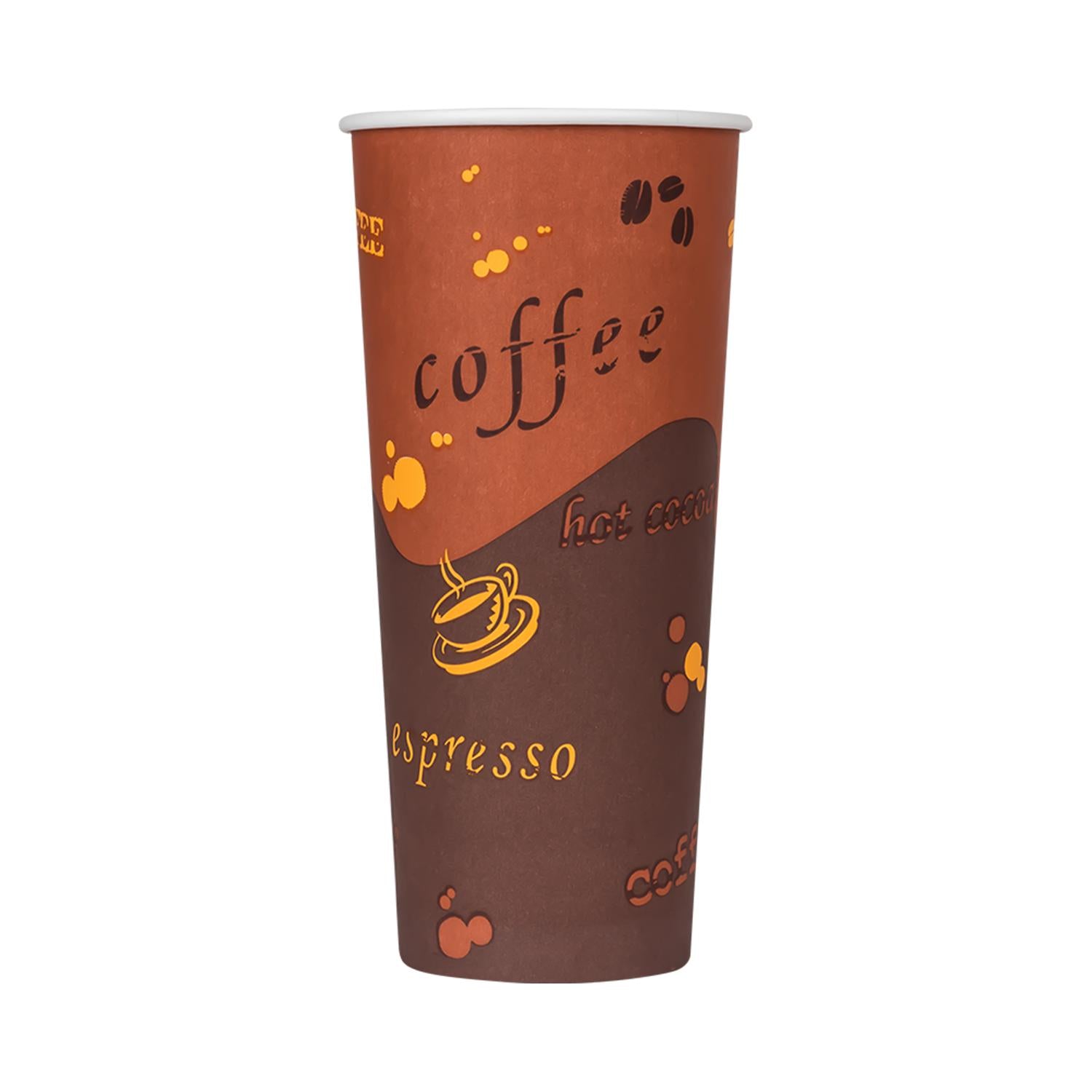 Cafe Coffee Cups | 24oz Stock Printed Paper Cups (90mm) - 500 ct-Cups & Lids-Karat-Restaurant Supply Drop