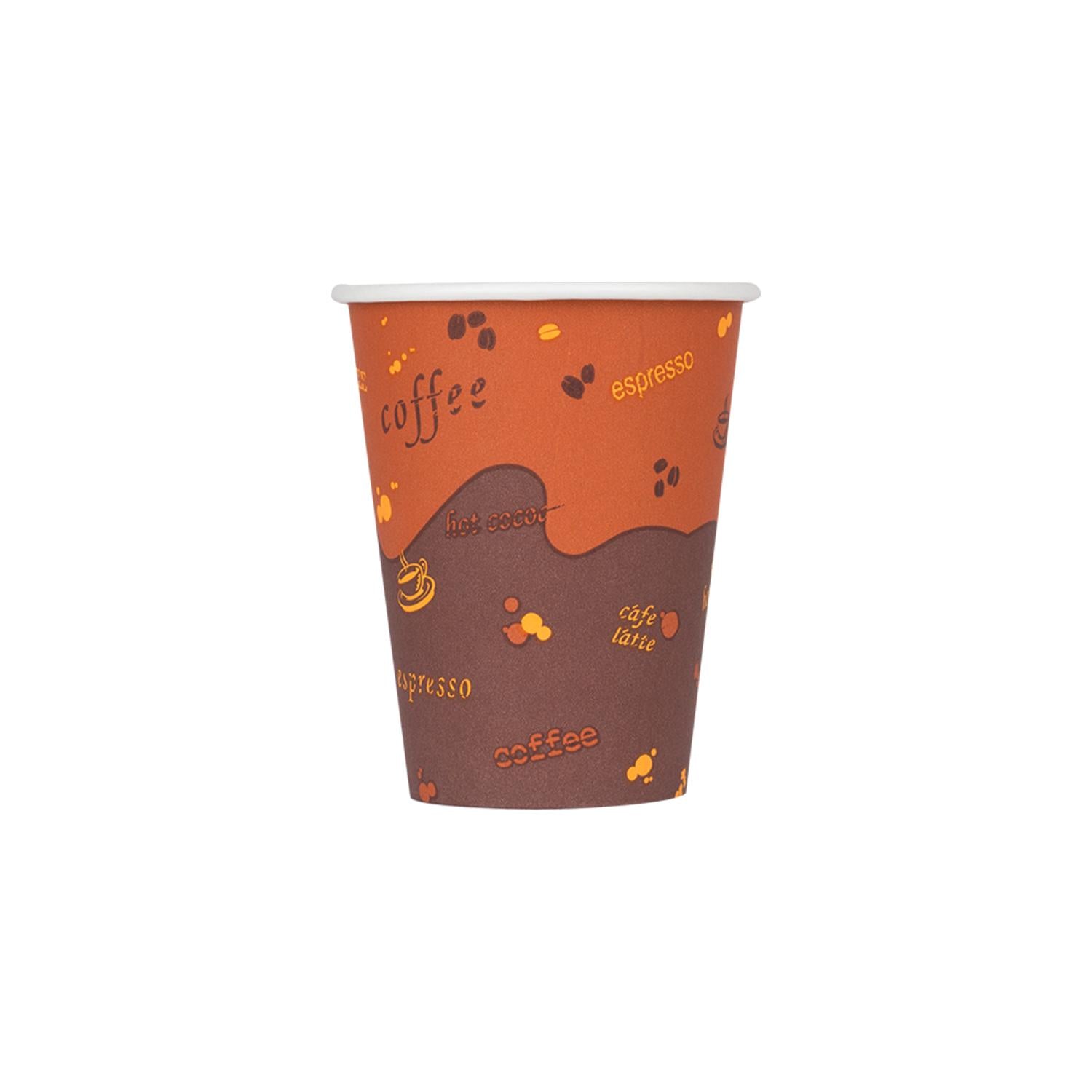 Cafe Coffee Cups | 8oz Stock Print Hot Paper Cups (90mm) - 1,000 ct-Cups & Lids-Karat-Restaurant Supply Drop