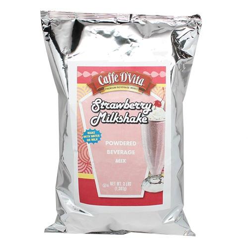 Caffe D'Vita Strawberry Milkshake (3 lbs)-Powdered Base-Caffe D'Vita-Restaurant Supply Drop