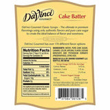 Cake Batter DaVinci Syrup Bottle - 750mL-Syrups-DaVinci Gourmet-Restaurant Supply Drop