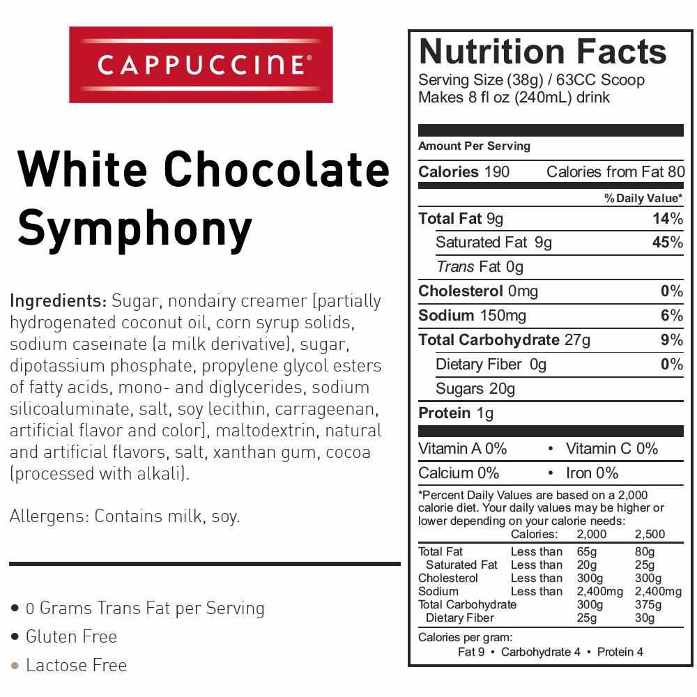 Cappuccine White Chocolate Symphony Frappe Mix (3 lbs)-Powdered Base-Cappuccine-Restaurant Supply Drop
