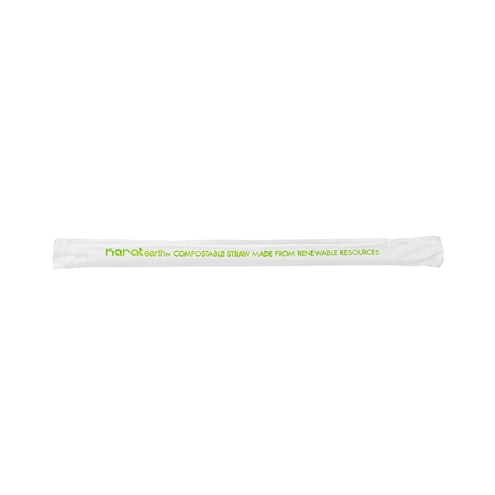 Clear PLA Colossal Straws - Karat Earth 9" PLA Colossal Straws (10mm) - Clear - Paper Wrapped-Straws & Stirrers-Karat-Restaurant Supply Drop