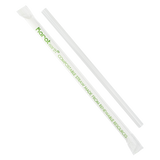 Clear PLA Straws - Karat Earth 7.75" Giant PLA Straws (7mm) Paper Wrapped - Clear - 2000 ct-Straws & Stirrers-Karat-Restaurant Supply Drop