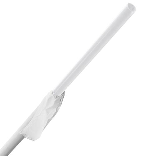 Clear Plastic Straws - 10.25'' Giant Straws (8mm) Wrapped in Paper - Clear - 1,200 count-Straws & Stirrers-Karat-Restaurant Supply Drop