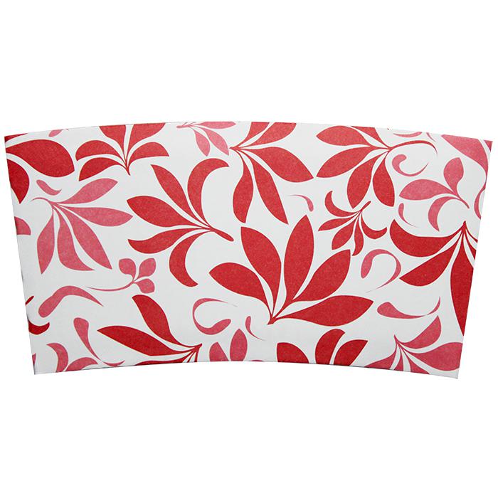 Coffee Sleeves - Traditional Cup Jackets - Fleur Red - 1,000 ct-Cup Accessories-Karat-Restaurant Supply Drop