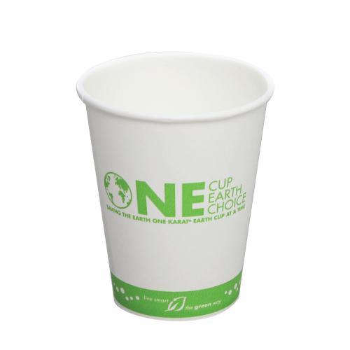 Compostable Coffee Cups - 10oz Eco-Friendly Paper Hot Cups - One Cup, One Earth (90mm) - 1,000 ct-Cups & Lids-Karat-Restaurant Supply Drop
