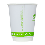Compostable Insulated 12 oz Coffee Cups - Karat Earth 12oz Eco-Friendly Insulated Paper Hot Cups - One Cup, One Earth (90mm) - 500 ct-Karat