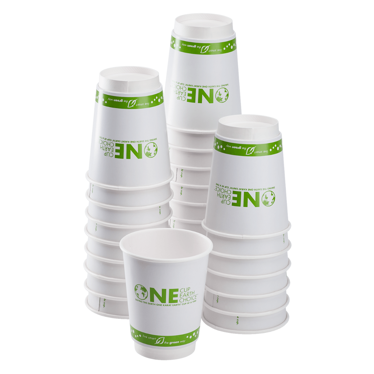 Compostable Insulated Coffee Cups - 16oz Eco-Friendly Insulated Paper Hot Cups - One Cup, One Earth (90mm) - 500 ct-Cups & Lids-Karat-Restaurant Supply Drop