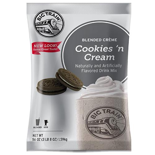 Cookies 'N Cream Blended Creme Frappe - Big Train Mix - Bag 3.5 pounds-Powdered Base-Big Train-Restaurant Supply Drop