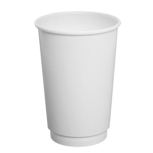 Disposable Coffee Cups - 16oz Insulated Paper Hot Cups - White (90mm) - 500 ct-Cups & Lids-Karat-Restaurant Supply Drop