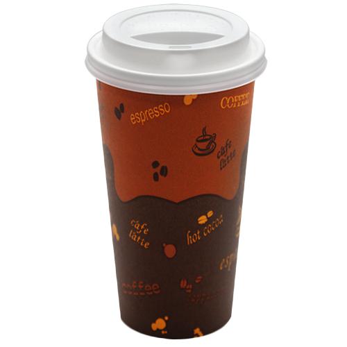 Disposable Coffee Cups - 20oz Generic Paper Hot Cups and White Sipper Dome Lids (90mm)-Cups & Lids-Karat-Restaurant Supply Drop