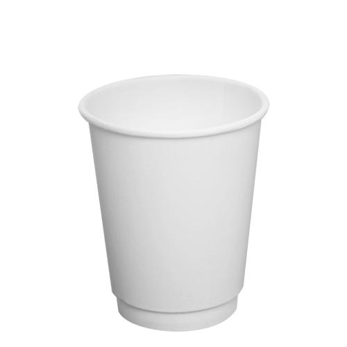 Disposable Coffee Cups - 8oz Insulated Paper Hot Cups - White (80mm) - 500 ct-Cups & Lids-Karat-Restaurant Supply Drop