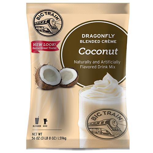 Dragonfly Coconut Blended Creme Frappe - Big Train Mix - Bag 3.5 pounds-Powdered Base-Big Train-Restaurant Supply Drop