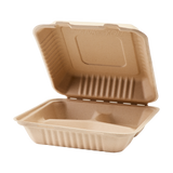 Extra Large Biodegradable 3 Compartment Takeout Box - Karat Earth 9x9 Bagasse Compostable Container- 200 ct-To-Go Packaging-Karat-Restaurant Supply Drop