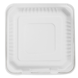 Extra Large Compostable 3 Compartment Food Container - Karat Earth 9x9 Bagasse Hinged Box 200 ct-To-Go Packaging-Karat-Restaurant Supply Drop