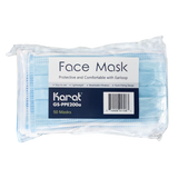 Face Mask with Elastic Ear Loops, 3-Ply - 50 Bulk Face Masks-Janitorial & Sanitation-Karat-Restaurant Supply Drop