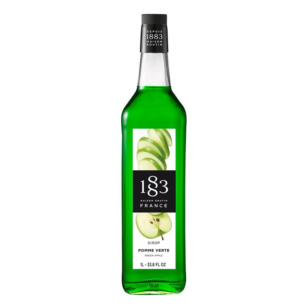Green Apple Syrup 1883 Maison Routin - 1 Liter Bottle-Syrups-1883 Maison Routin-Restaurant Supply Drop