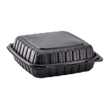 Jumbo Black Take Out Containers - 9"x9" Mineral Filled Hinged Carry Out Boxes - Karat Earth - Black - 120 ct-To-Go Packaging-Karat-Restaurant Supply Drop