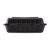 Jumbo Black Take Out Containers - 9"x9" Mineral Filled Hinged Carry Out Boxes - Karat Earth - Black - 120 ct-To-Go Packaging-Karat-Restaurant Supply Drop