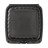 Jumbo Black Take Out Containers - 9"x9" Mineral Filled Hinged Carry Out Boxes - Karat Earth - Black - 120 ct-To-Go Packaging-Karat-Restaurant Supply Drop