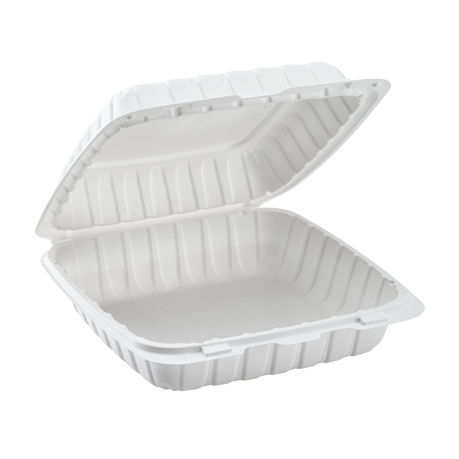 Jumbo White Takeout Boxes - 9"x9" Mineral Filled Hinged Food Containers- Karat Earth 120ct-To-Go Packaging-Karat-Restaurant Supply Drop