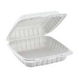 Jumbo White Takeout Boxes - 9"x9" Mineral Filled Hinged Food Containers- Karat Earth 120ct-To-Go Packaging-Karat-Restaurant Supply Drop