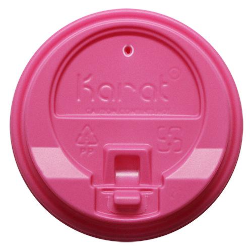Karat 10-24oz Enclosure Lids - Pink (90mm) - 1,000 ct-Cups & Lids-Karat-Restaurant Supply Drop