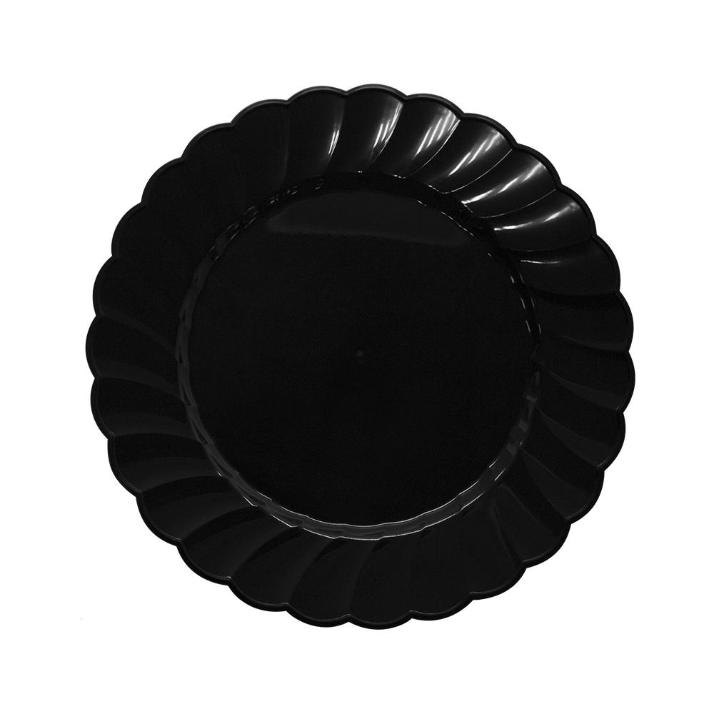 Karat 7" PS Scalloped Plate - Black - 240 ct-Bowls & Plates-Karat-Restaurant Supply Drop