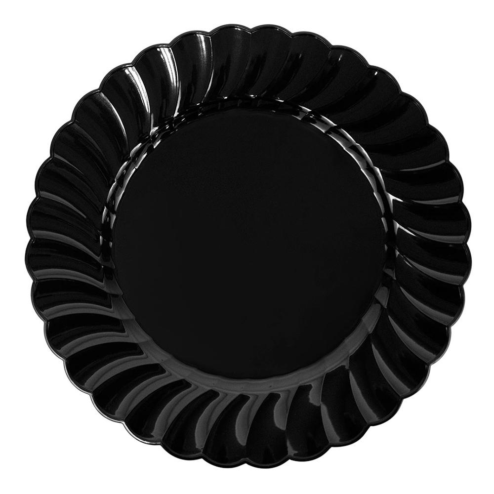 Karat 9" PS Scalloped Plate - Black - 120 ct-Bowls & Plates-Karat-Restaurant Supply Drop