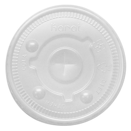 Karat 90mm PS Flat Lids - 1,000 ct-Cups & Lids-Karat-Restaurant Supply Drop