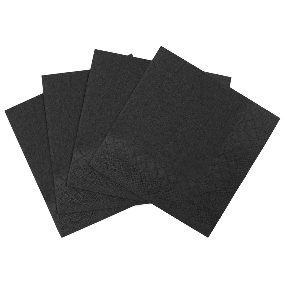 Karat 9.5"x9.5" Beverage Napkins - Black - 1,000 ct-Napkins-Karat-Restaurant Supply Drop