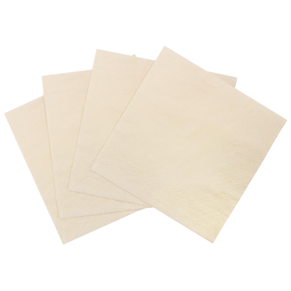 Karat 9.5"x9.5" Beverage Napkins - Ivory - 1,000 ct-Napkins-Karat-Restaurant Supply Drop