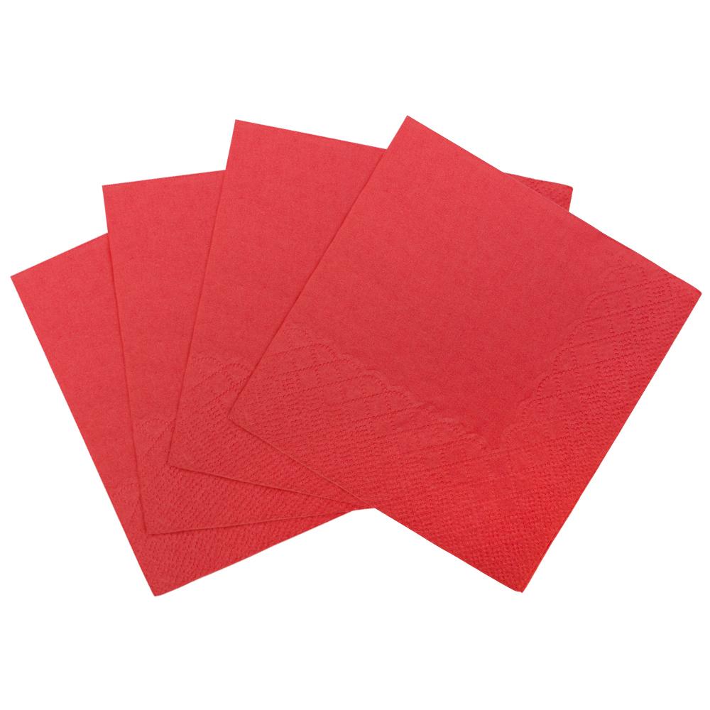 Karat 9.5"x9.5" Beverage Napkins - Red- 1,000 ct-Napkins-Karat-Restaurant Supply Drop