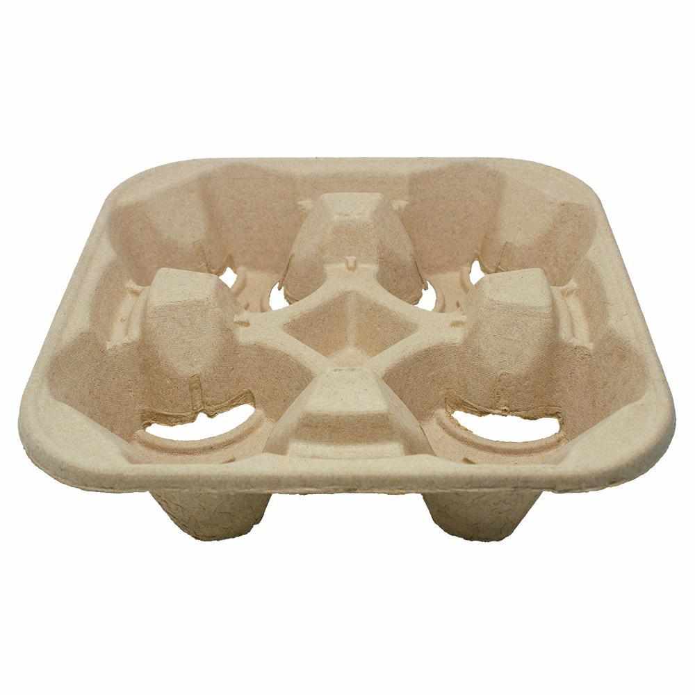 Karat Cup Carrier Tray - Biodegradable Cup Holder - Compostable Cup Carrier (8oz - 32oz) - 300 ct-Cup Accessories-Karat-Restaurant Supply Drop