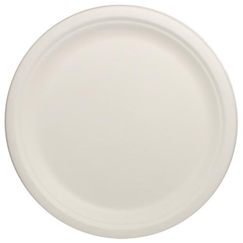 Karat Earth 10'' Compostable Bagasse Round Plates - 500 ct-Bowls & Plates-Karat-Restaurant Supply Drop