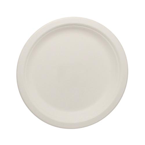 Karat Earth 7'' Compostable Bagasse Round Plates - 1,000 ct-Bowls & Plates-Karat-Restaurant Supply Drop